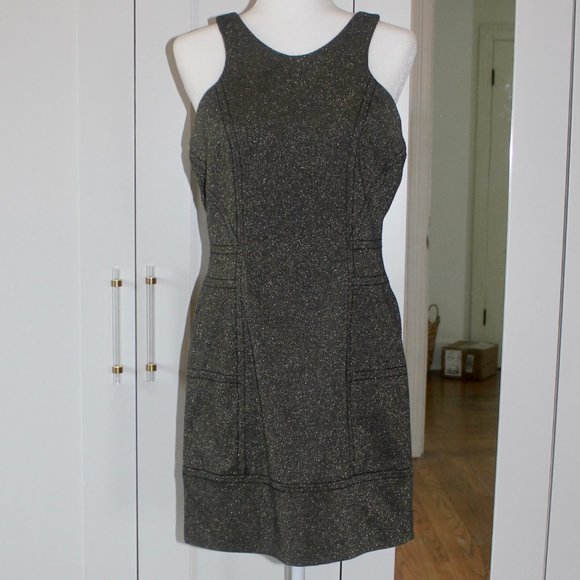 BCBGeneration Black Gold Shimmer Dress - Picture 3 of 5